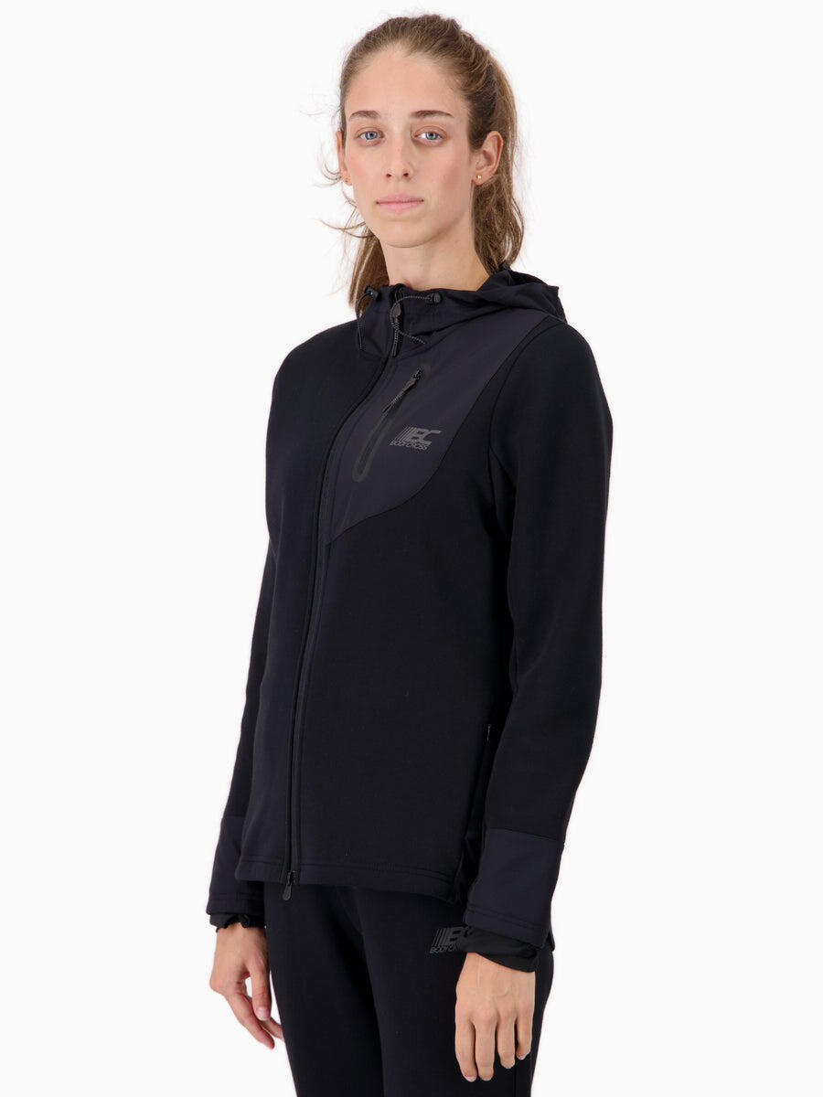 BODYCROSS Dames hoodie van waterafstotend fleece.