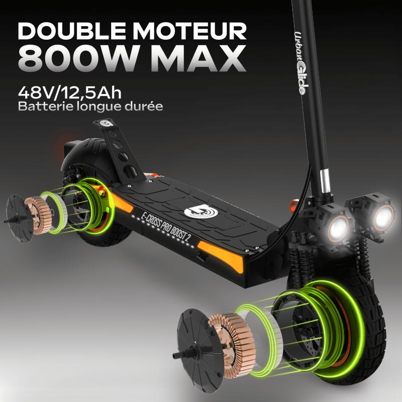 ECross Pro BOOST 2  – Trottinette électrique 10" 2x800W 50km