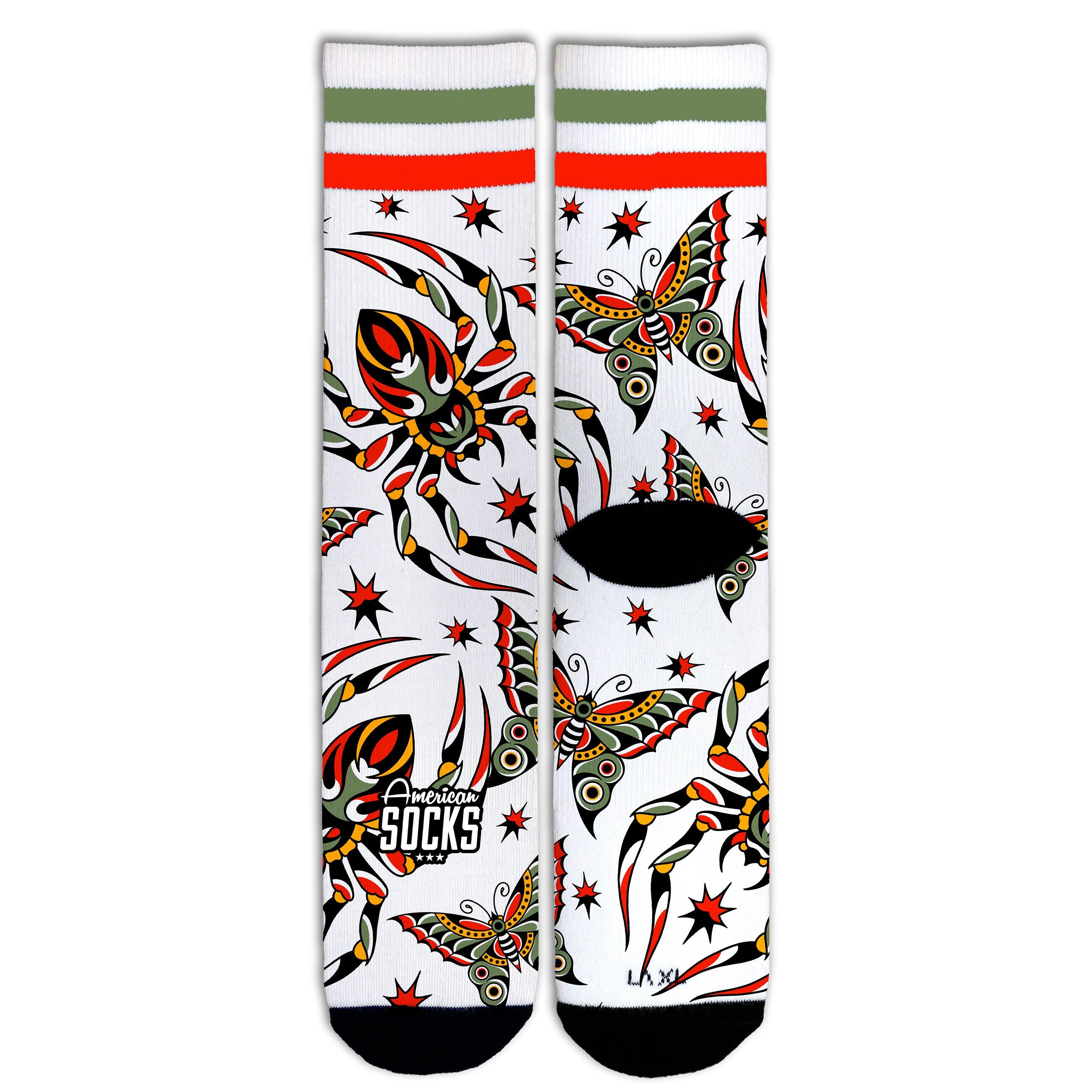 American Socks - Chaussettes Venom - Mid High - American Socks - Chaussettes - Blanc|multicolore - L/xl/2xl - Decathlon