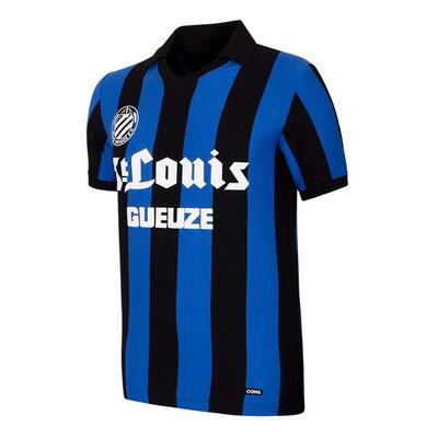 Retro voetbalshirt - heren - club brugge 1981 - 82 - zwart - blauw