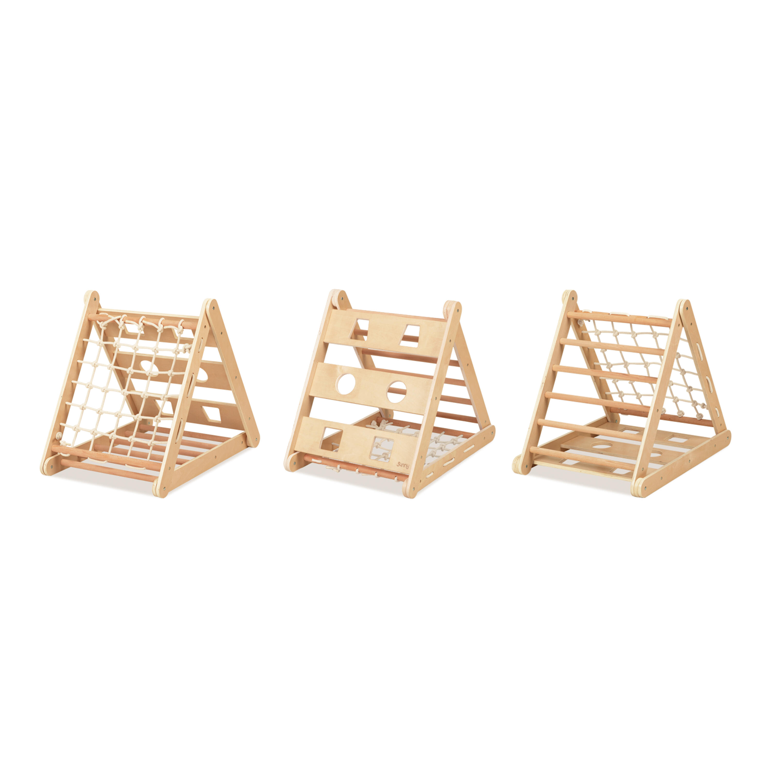 Triangle d'escalade 2 en 1 avec toboggan - Bois, Naturel, Sammie 2-en-1 5/6