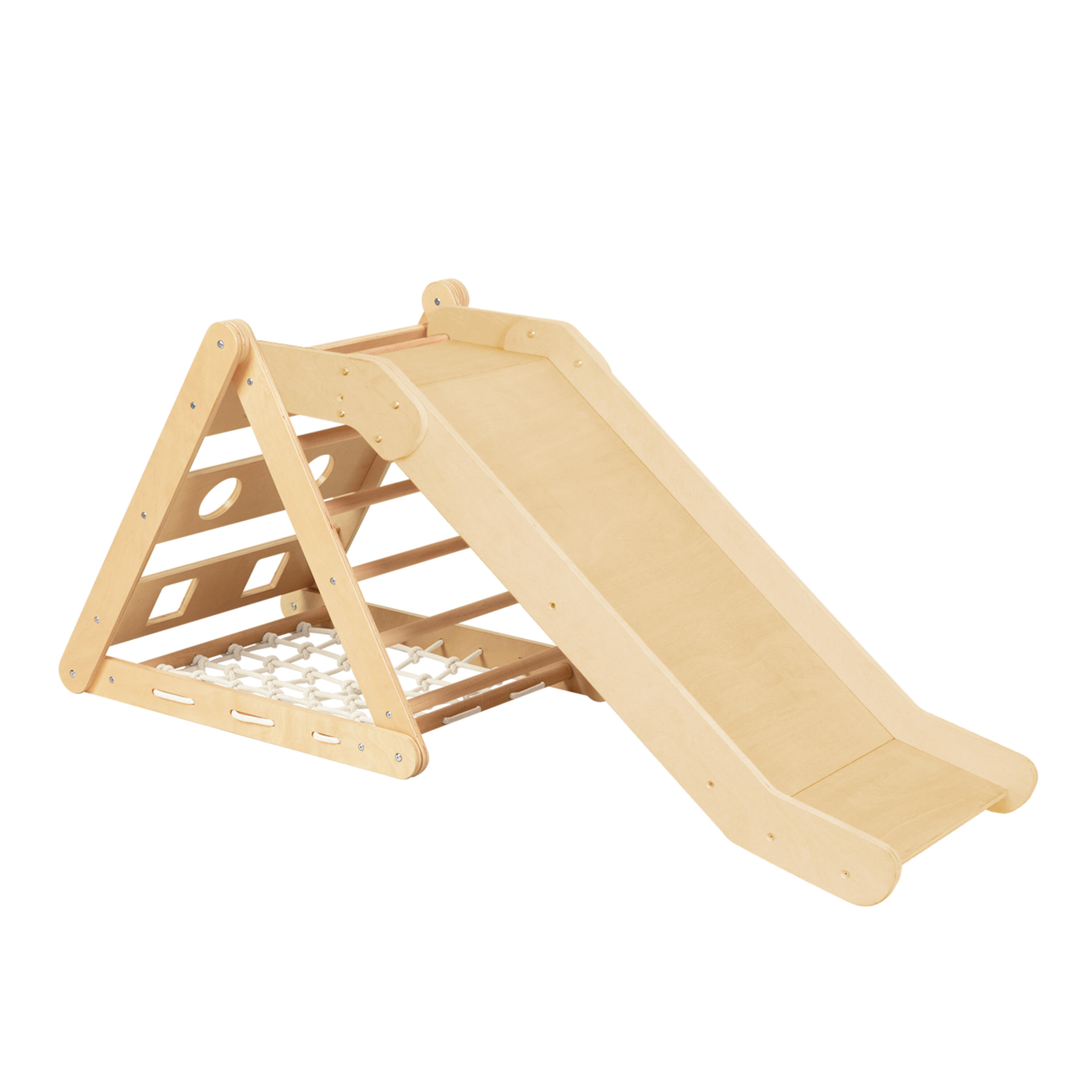 Triangle d'escalade 2 en 1 avec toboggan - Bois, Naturel, Sammie 2-en-1 1/6