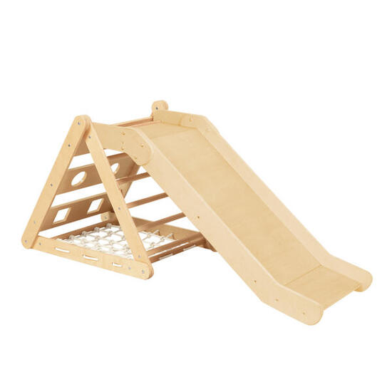 Triangle d'escalade 2 en 1 avec toboggan - Bois, Naturel, Sammie 2-en-1