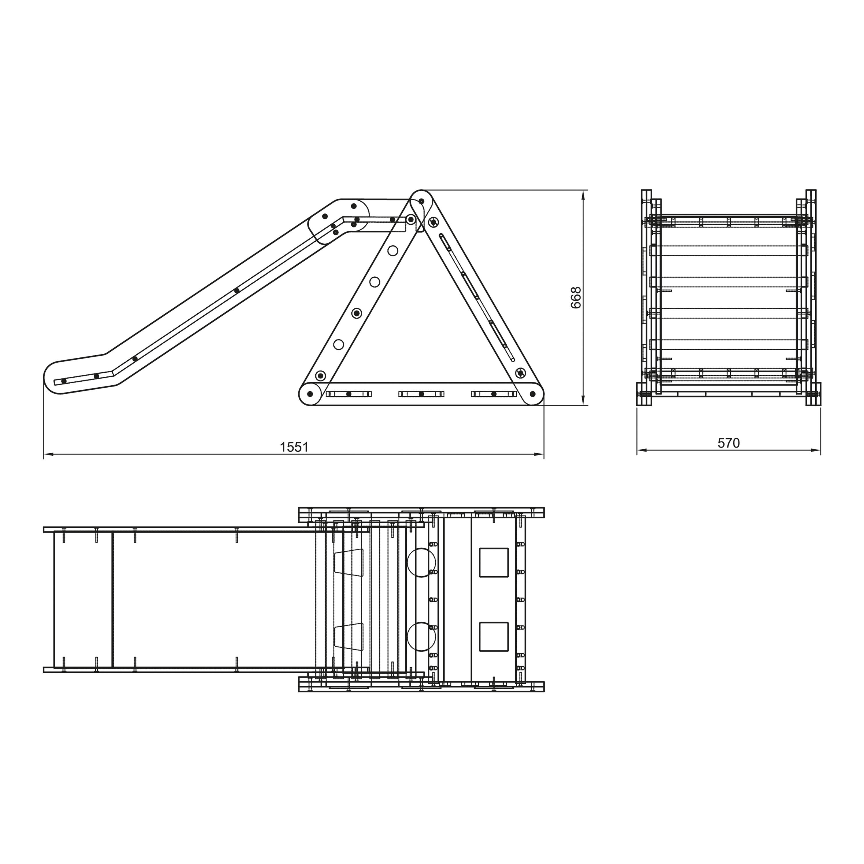 Triangle d'escalade 2 en 1 avec toboggan - Bois, Naturel, Sammie 2-en-1 3/6
