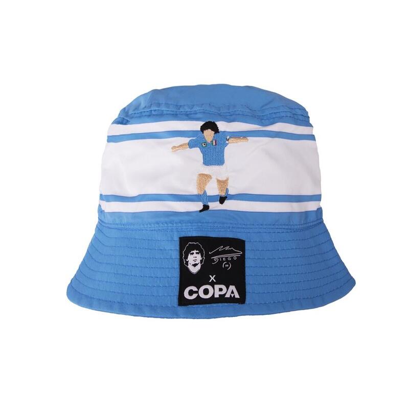Sombrero De Pescador - Adulto - Bordado Maradona x COPA Napoli - Azul