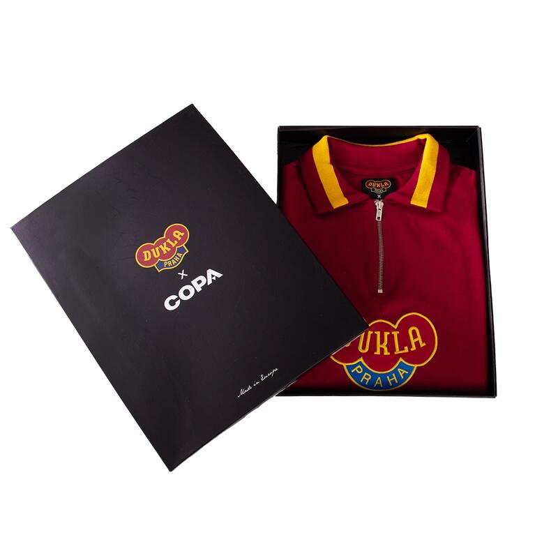 Bluza piłkarska retro dla dorosłych Dukla Praga 1968 - Czerwony