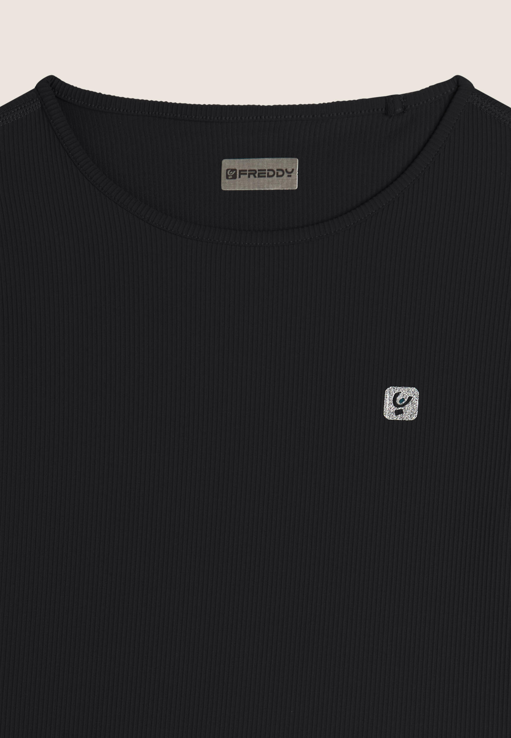 Camiseta corta de manga larga de tejido técnico acanalado 3/3