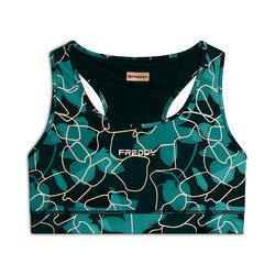 Brassière de sport en tissu technique motif floral