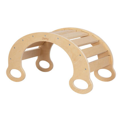 Kletterbogen/Wippe für Kinder, Holz, Naturfarben, 74,9 x 40 x 39,6 cm