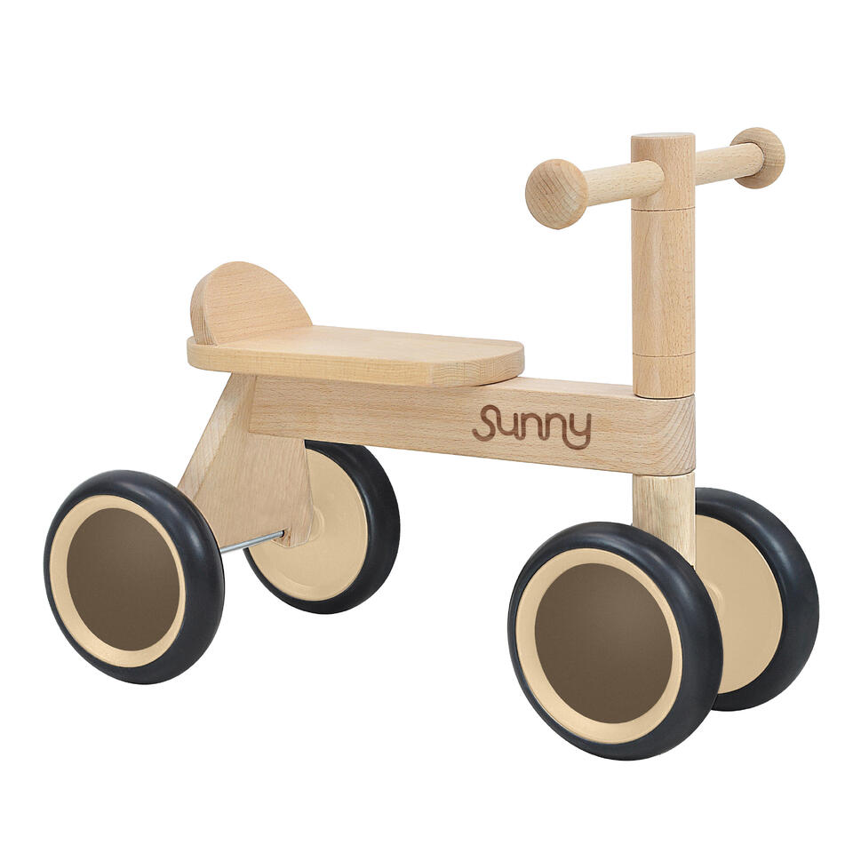Mini Walker trojkolowiec - drewno - 4 kola - 1,5 do 3 lat