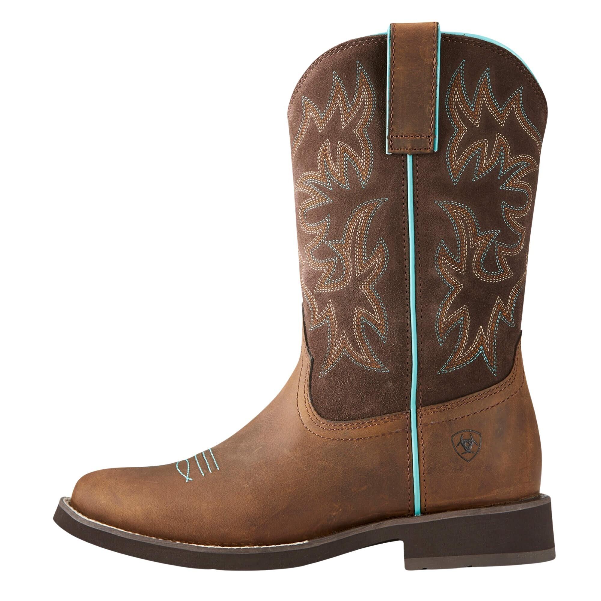 Ariat - Bottes Western En Cuir Femme Ariat Delilah Round Toe - Bottes - Marron - 38 - Decathlon