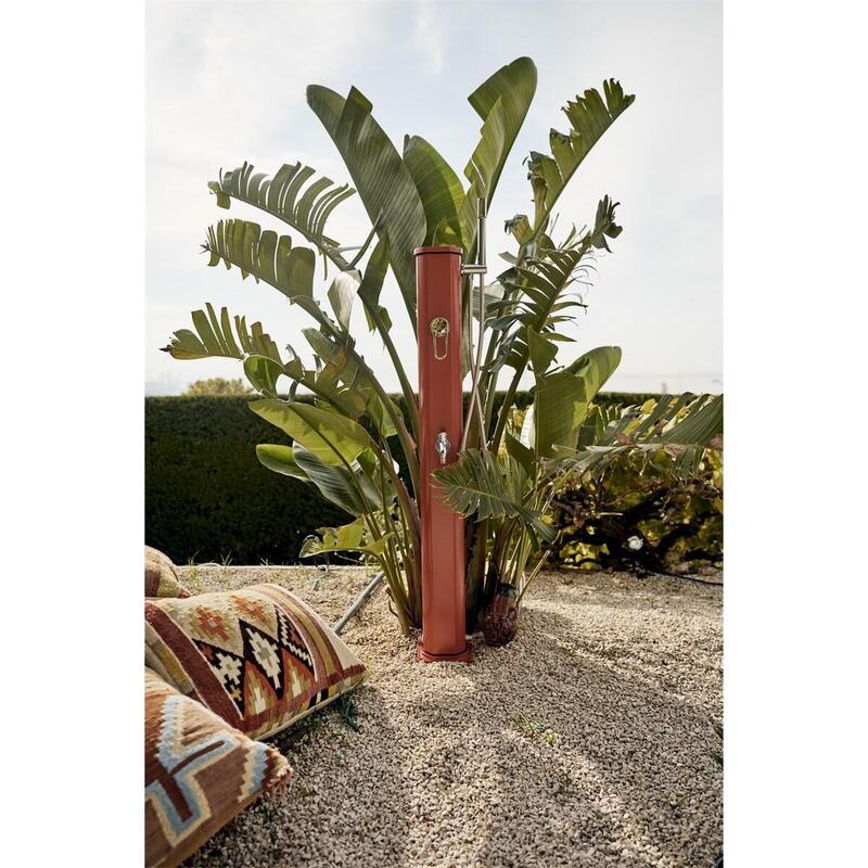 Douche Solaire Extérieure Formidra 20L - Avec Mitigeur, Douchette Et Rince-pieds, Aluminium