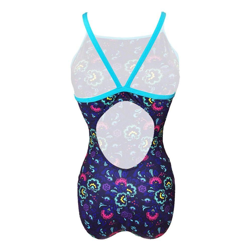 Bañador de natación Relax Primavera tira fina mujer natación Azul Turbo 3/3