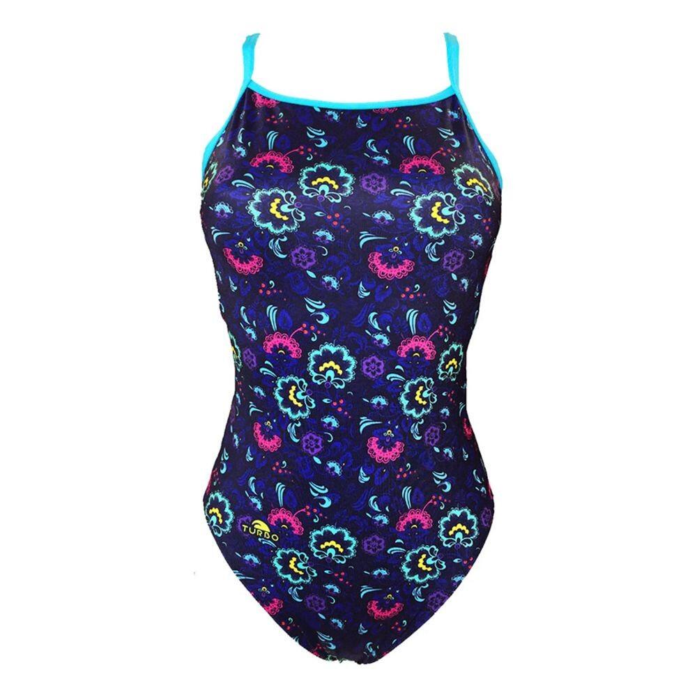 Bañador de natación Relax Primavera tira fina mujer natación Azul Turbo 2/3