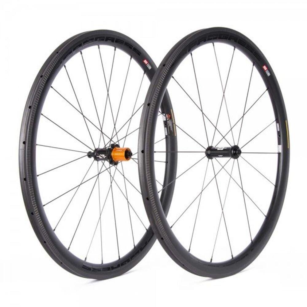 Conjunto de rodas tubulares de ar de progresso ciclismo branco progress