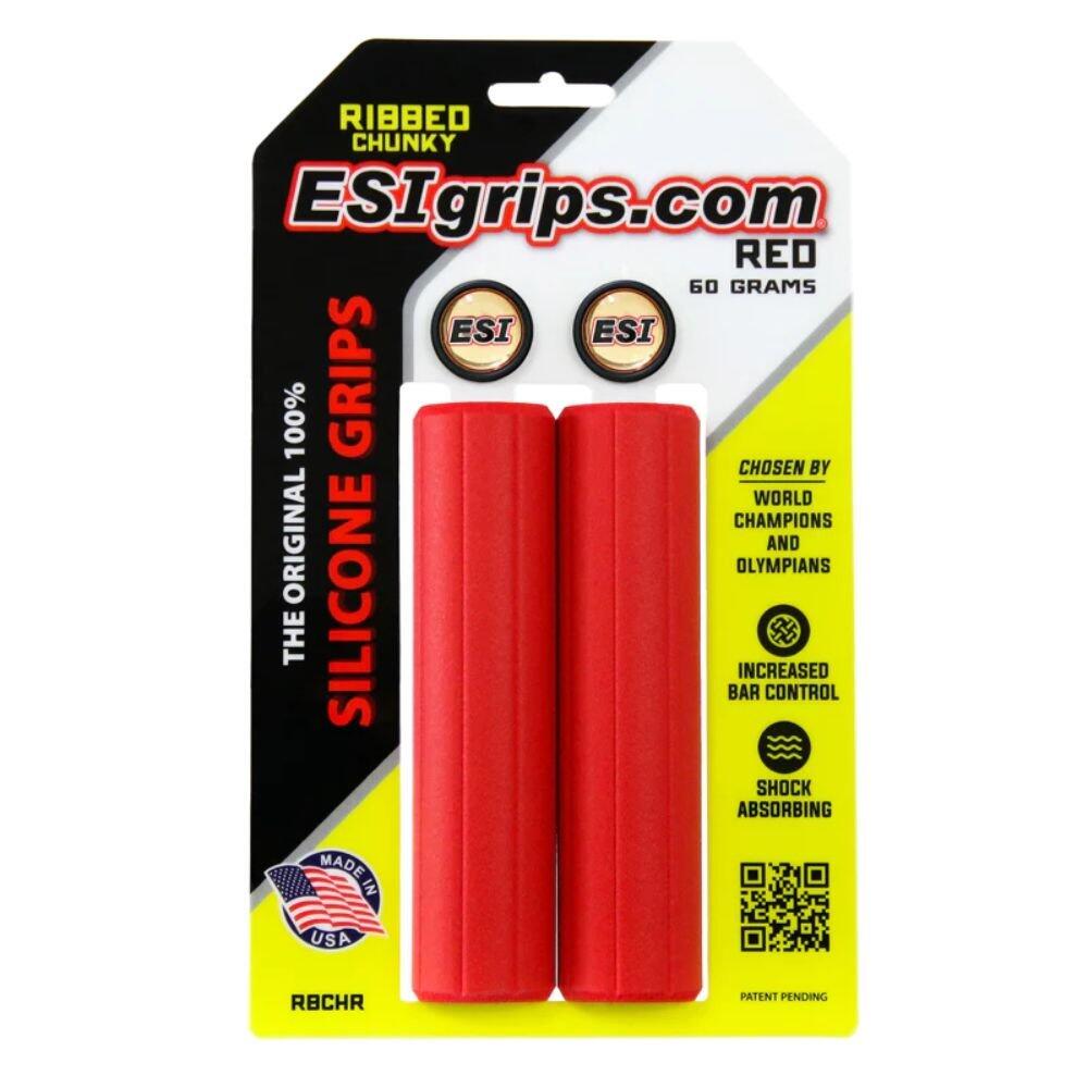 Punhos BTT com nervuras 60g vermelho ciclismo Vermelho Esigrips