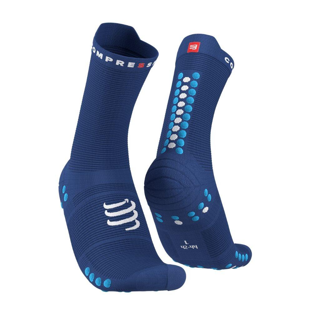 Par de calcetines Compressport Pro Racing v4.0 Run High Blue 2/4