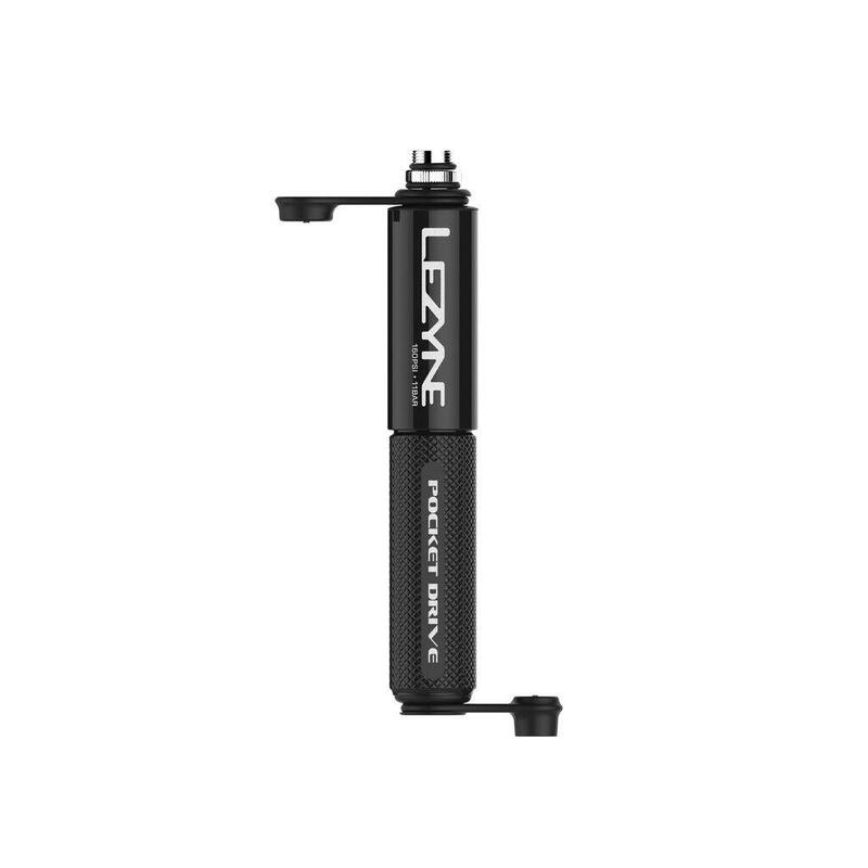 Lezyne Pocket Drive CNC HP - pompă manuală mini, aluminiu, negru