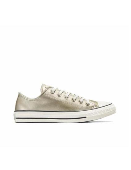 Sneakers da donna Converse All Star bassa metallizzata in oro.
