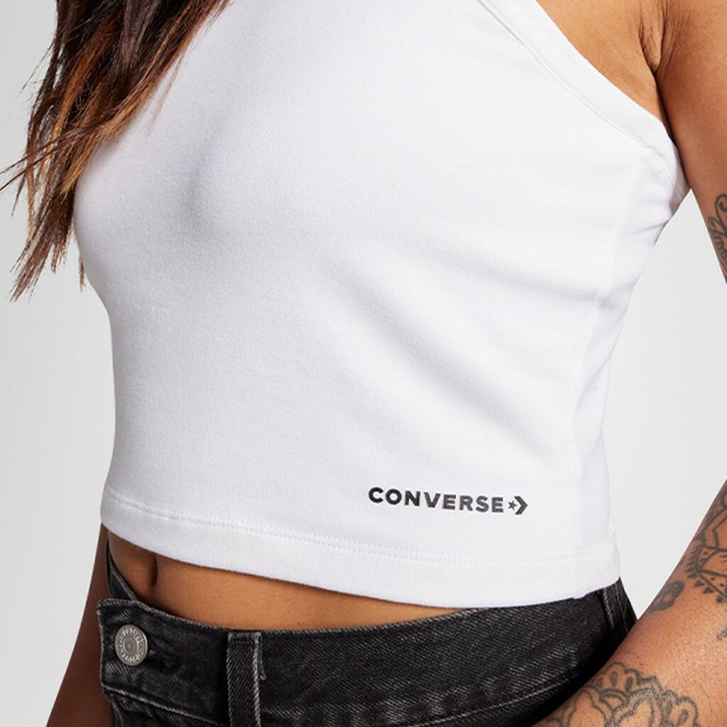 Camisetas Mujer Converse High Neck Knit Tank Top Blanco 3/5