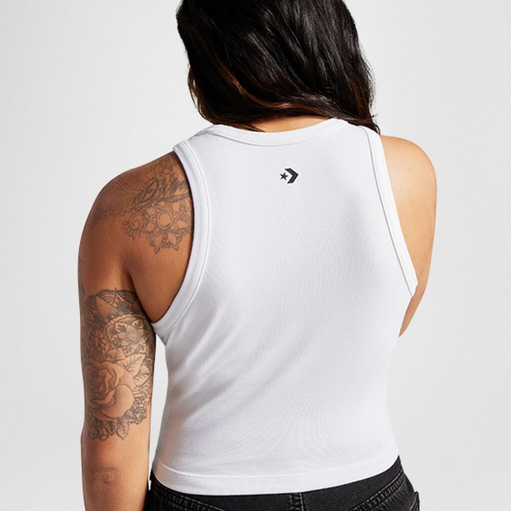 Camisetas Mujer Converse High Neck Knit Tank Top Blanco 2/5