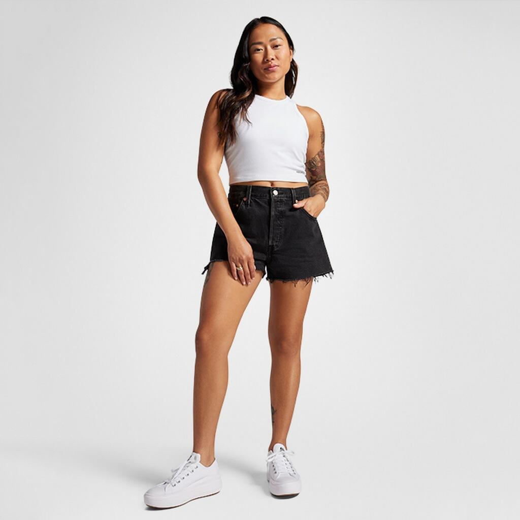 Camisetas Mujer Converse High Neck Knit Tank Top Blanco 4/5