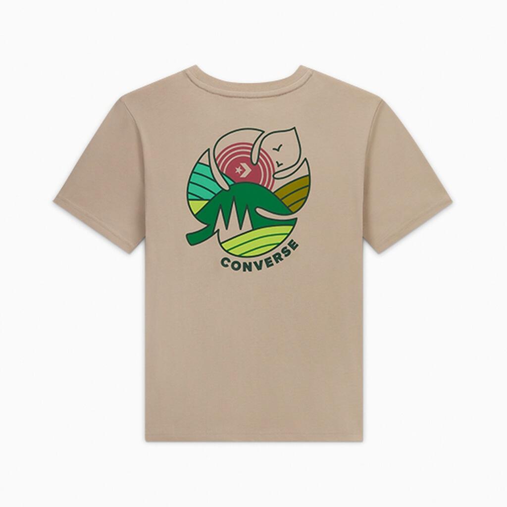 T-shirt Converse Modèle Leaf T-shirt Couleur Marron 2/5