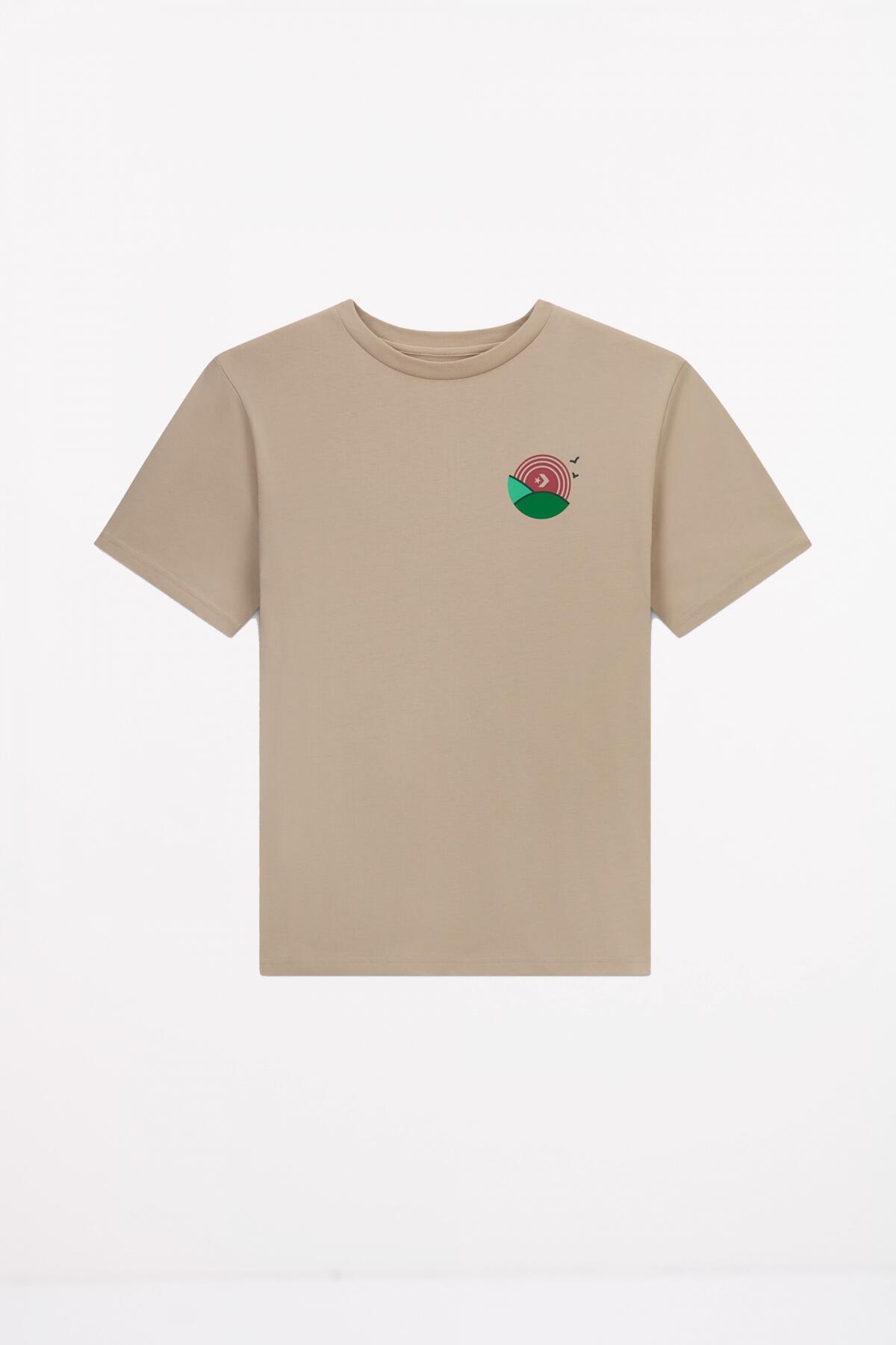 T-shirt Converse Modèle Leaf T-shirt Couleur Marron 4/5