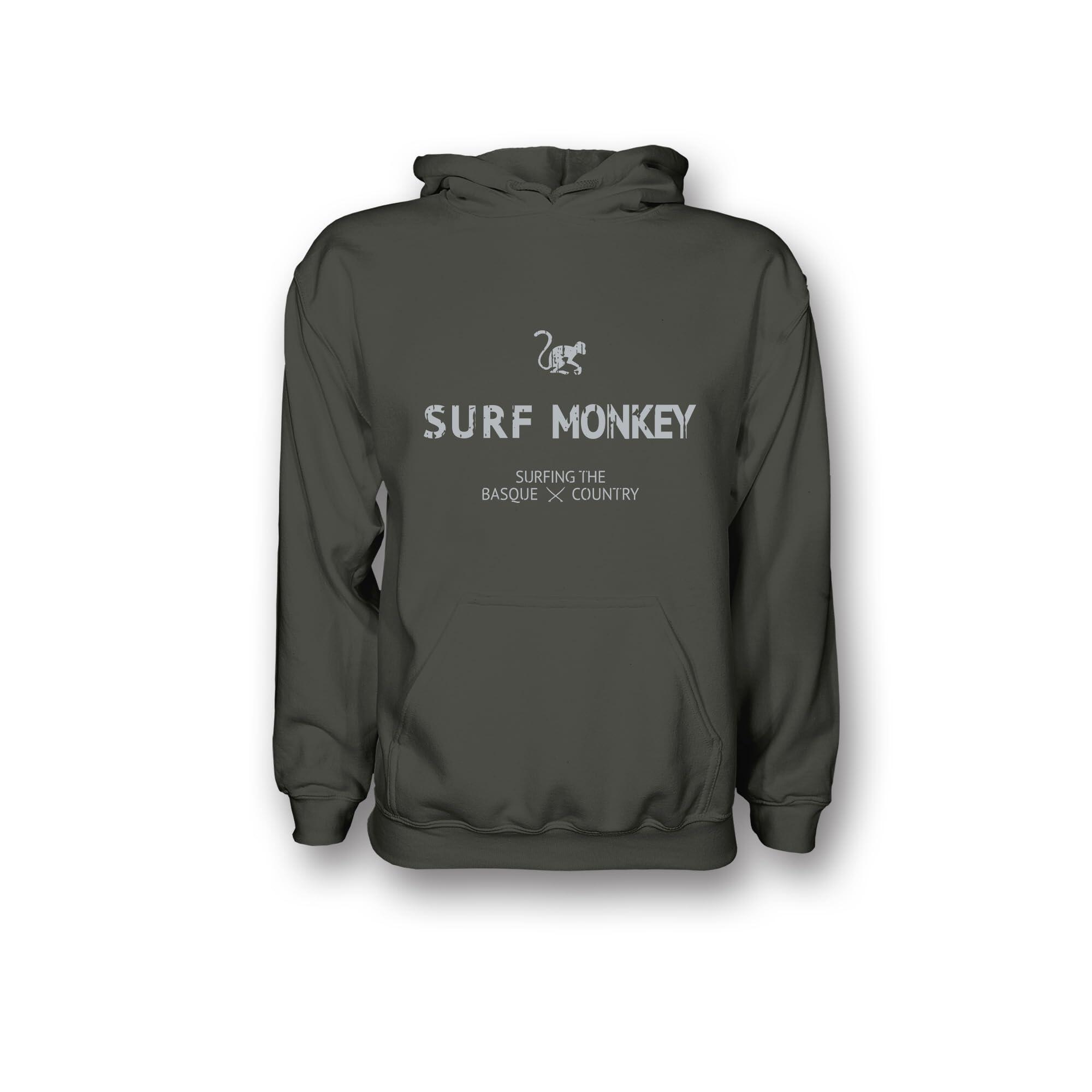 SURF MONKEY Hoodie / Heren/Dames - Biologisch Katoen (Groen)