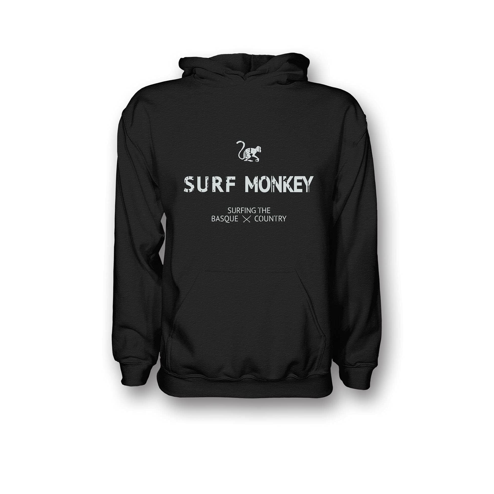 Surf Monkey - Sweat À Capuche / Homme/femme - Coton Bio (noir) - Sweat-shirt - Noir - Decathlon