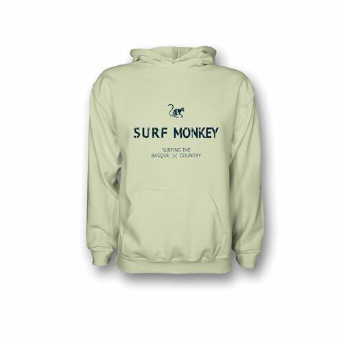 SURF MONKEY Hoodie / Heren/Dames - Biologisch Katoen (Limoen)