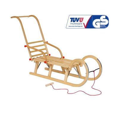 Zestaw sanki drewniane AD323 D110 + AD310 oparcie popychacz + AD300 sznurek