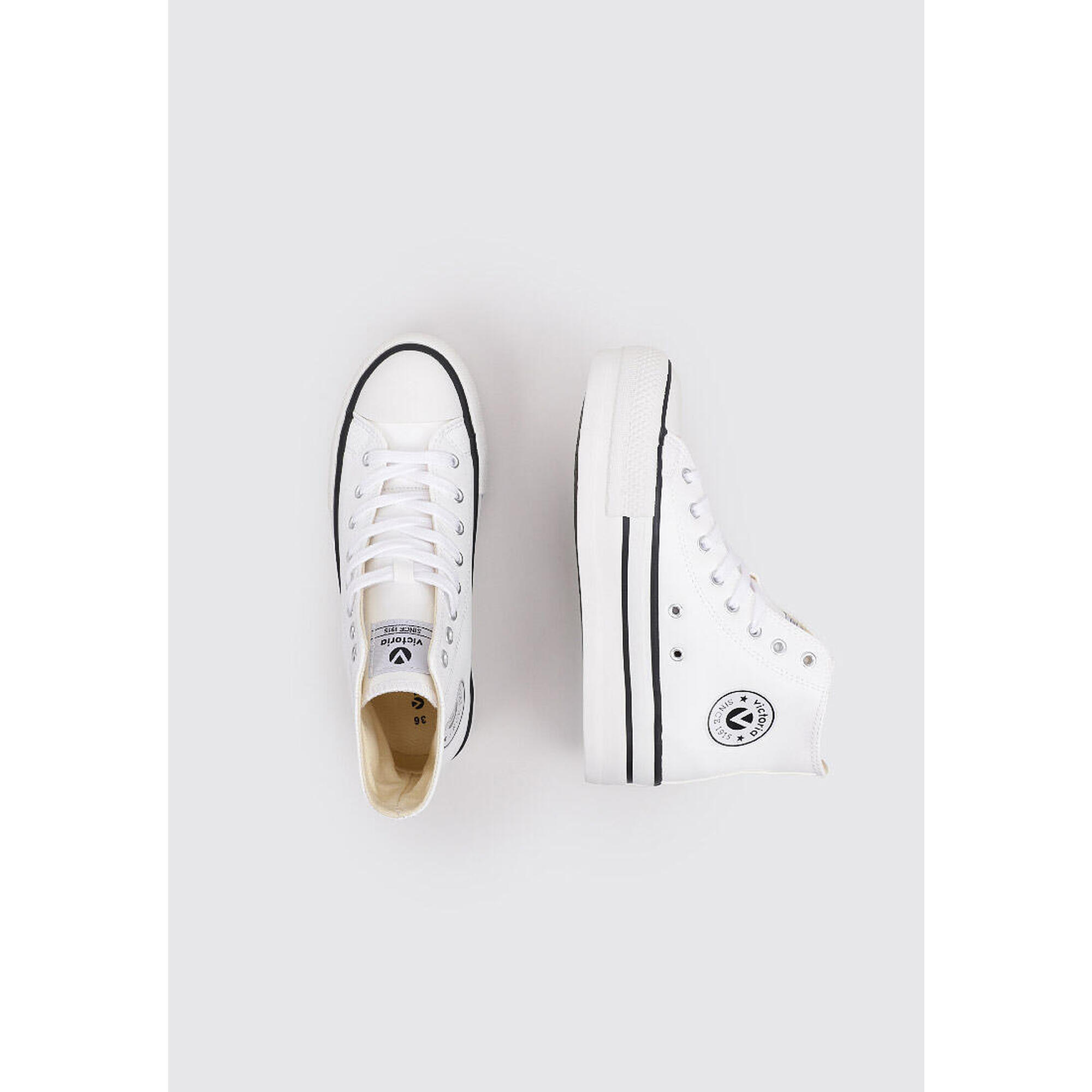 Chaussures Deportivas Mujer Victoria TRIBU DOBLE BOTÍN EFECTO PIEL Blanc