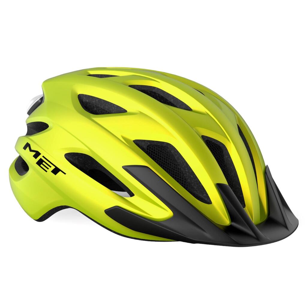 MET Crossover Helmet Lime Yellow Metallic Matt