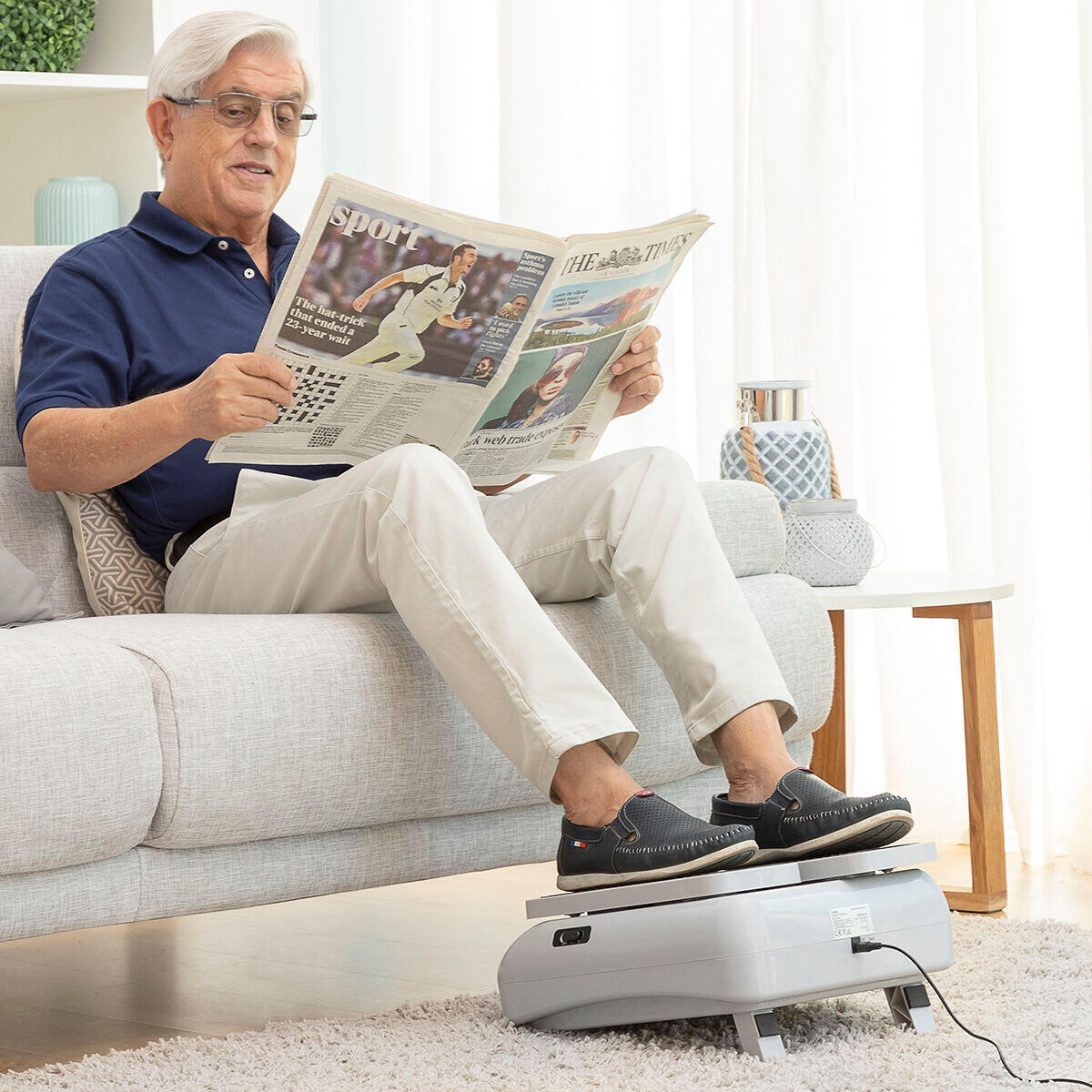 Exerciseur de Jambe Passif pour Marcher tout en Étant Assis InnovaGoods 4/5