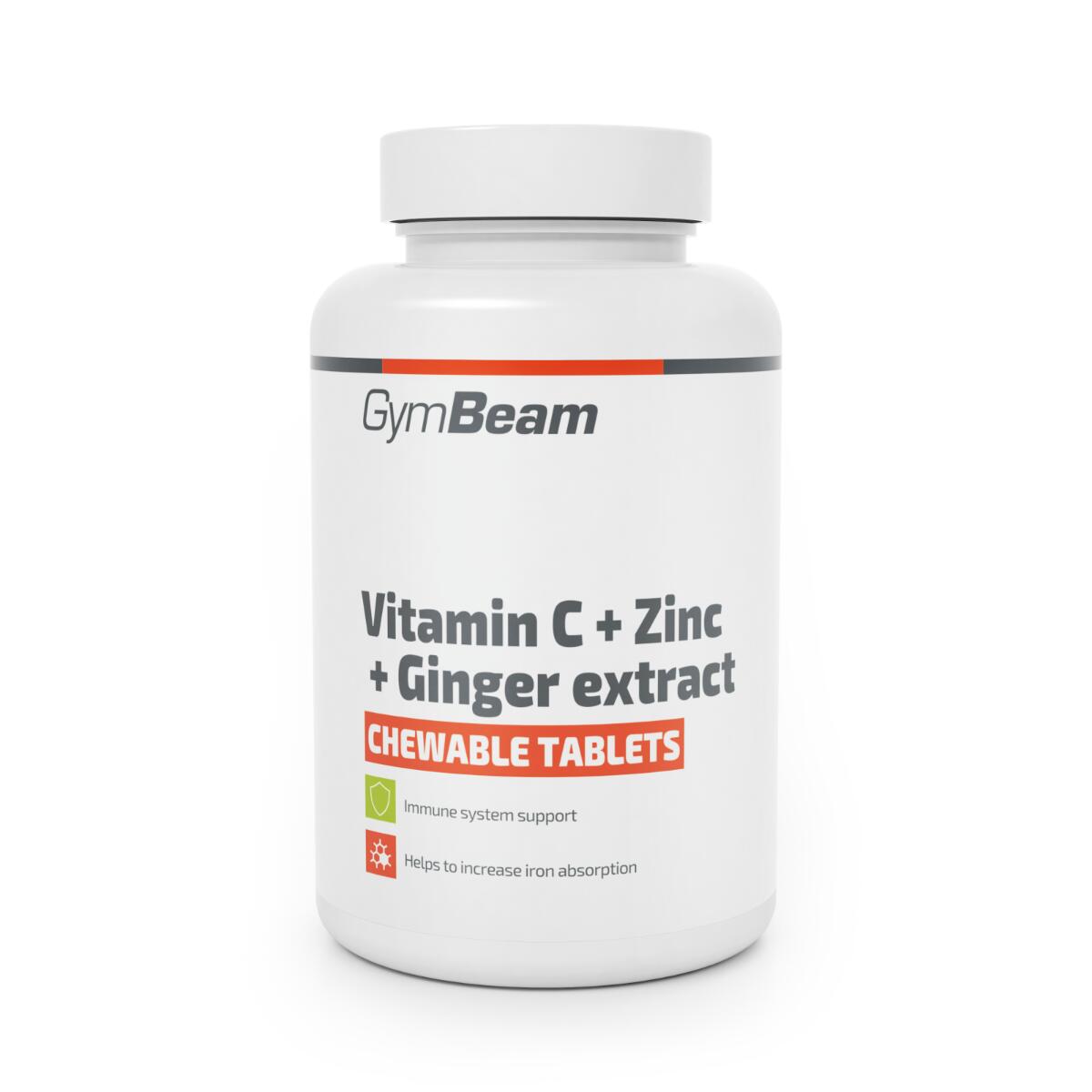 GYMBEAM Vitamín C + Zinek + extrakt ze zázvoru tablety na cucání