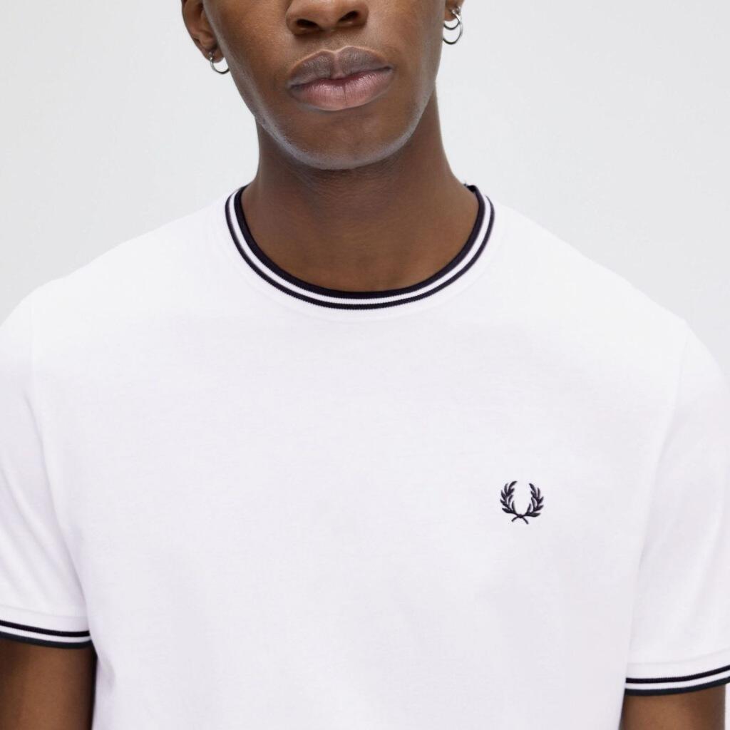 T-shirt Fred Perry Modèle M1588fp Couleur Blanc 4/6
