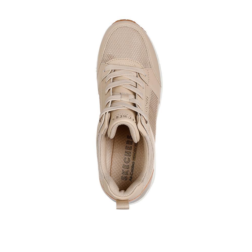 Tênis Femininos Uno Wedge Naturais Skechers 3/5