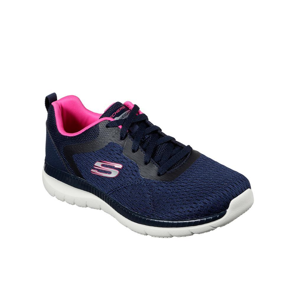 Zapatillas Deportivas Caminar Mujer Skechers 12607_NVHP Azul Marino con Cordones 2/7