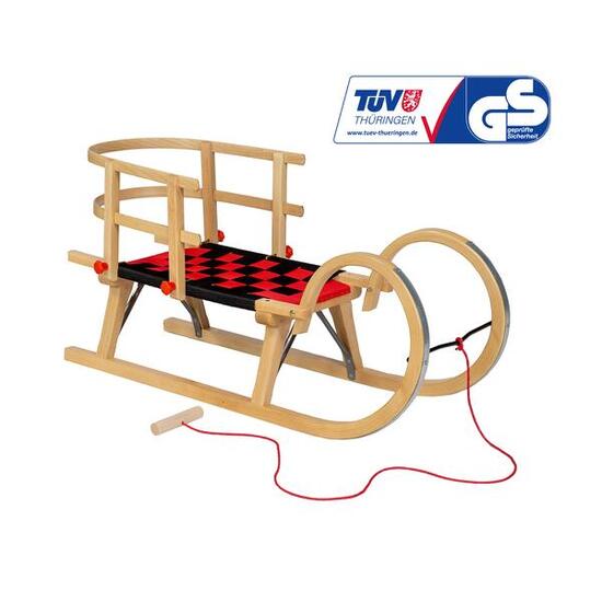 Zestaw sanki drewniane AD322 D95 + AD302 oparcie drewniane + AD300 sznurek