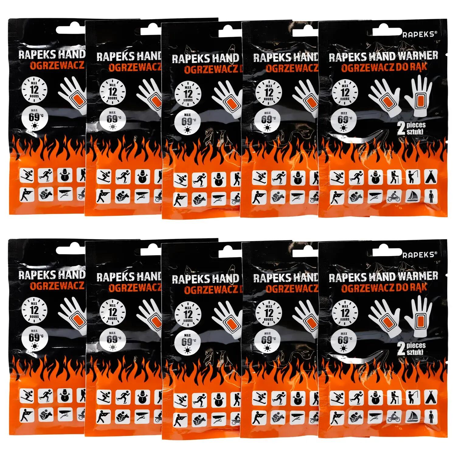 Ogrzewacze do rąk dłoni i ciała Rapeks Hand Warmers 20 sztuk 2/7