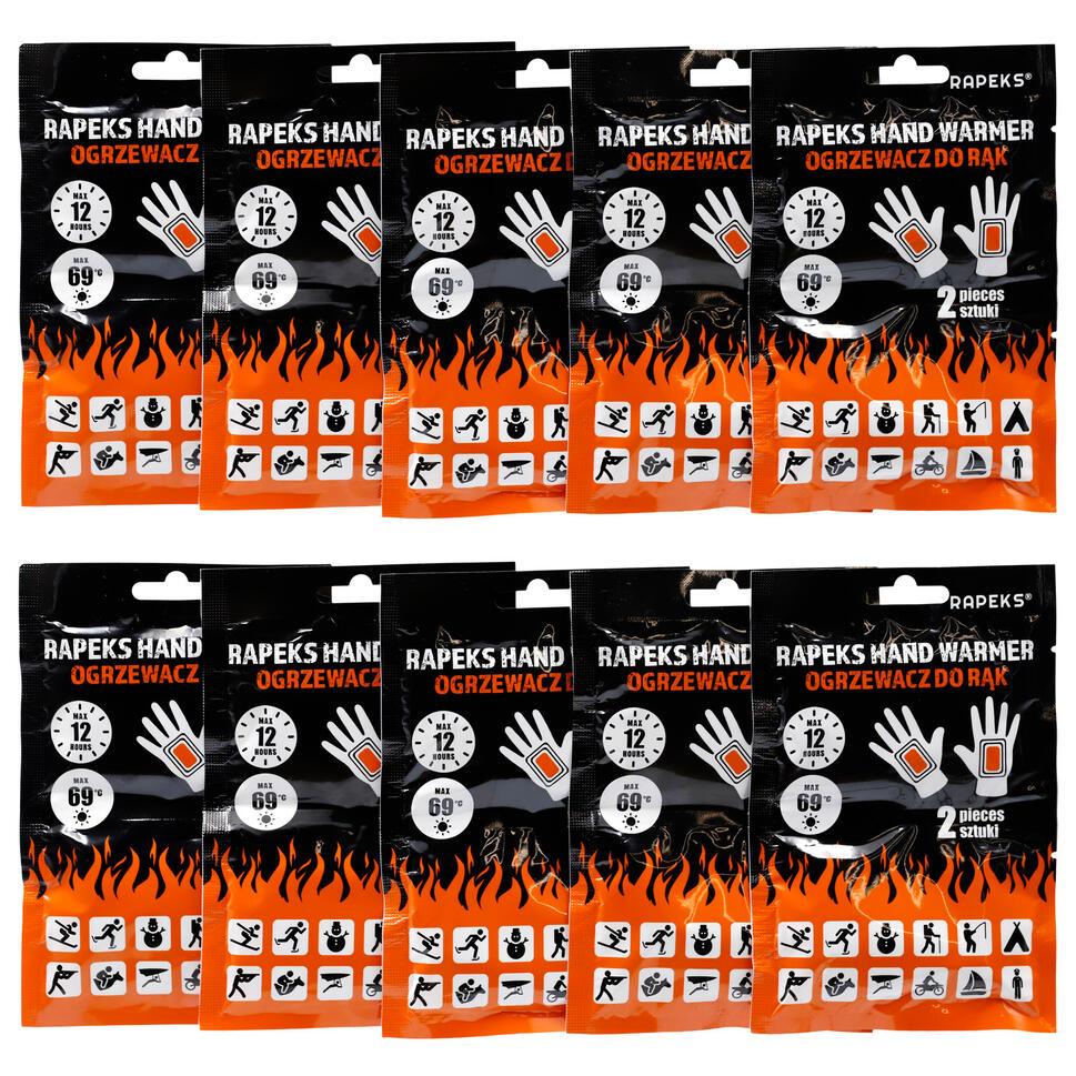 Ogrzewacze do rąk dłoni i ciała Rapeks Hand Warmers 20 sztuk