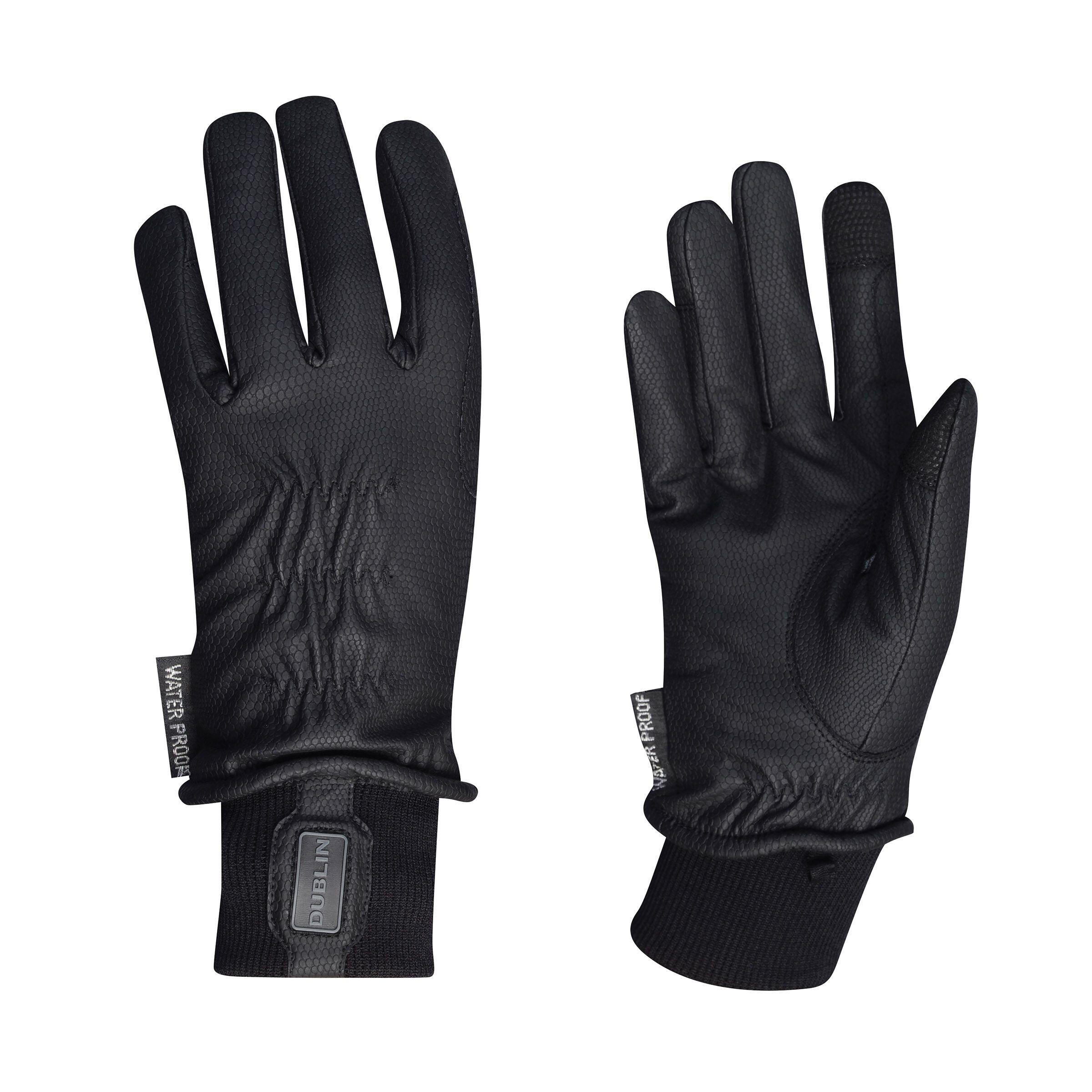 Dublin - Gants D'Équitation Imperméables Thinsulate En Cuir Synthétique Dublin - Gants - Noir - 7 - Decathlon