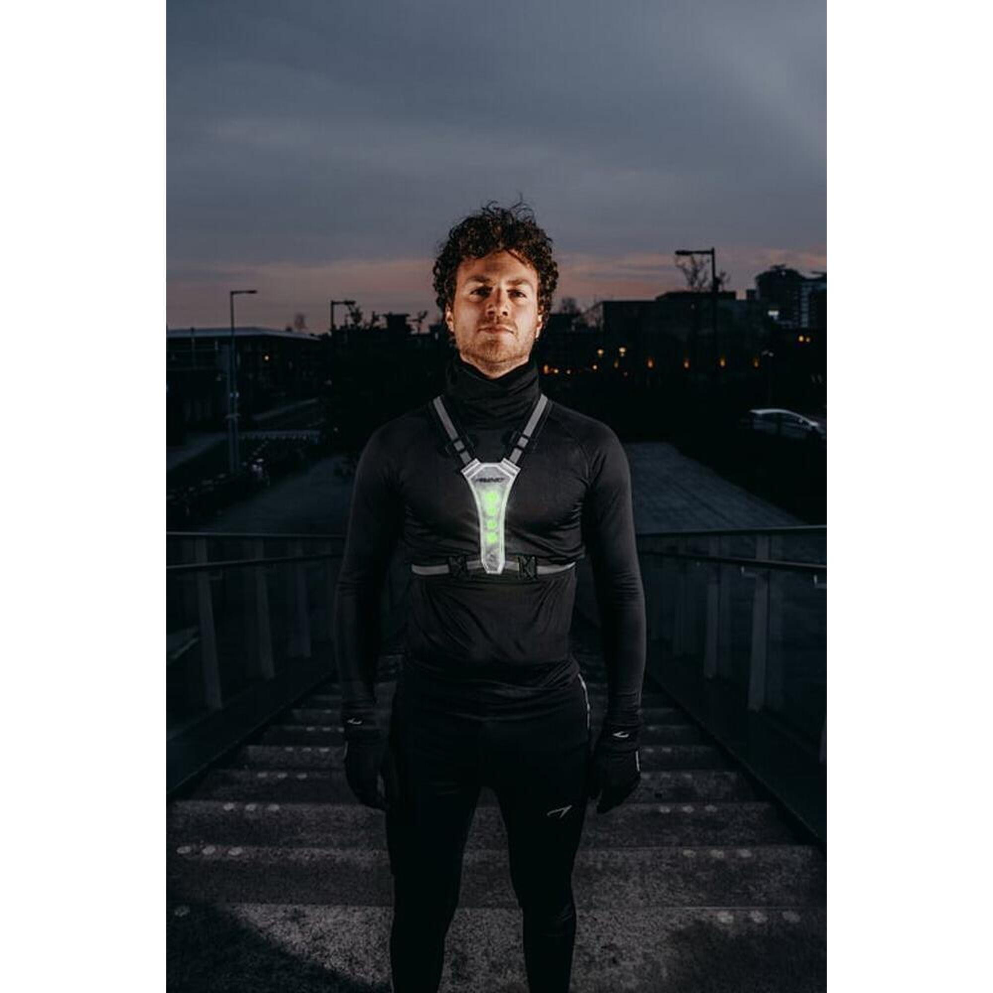 Vestă de alergare cu iluminare LED reflectorizantă - Galben fluorescent
