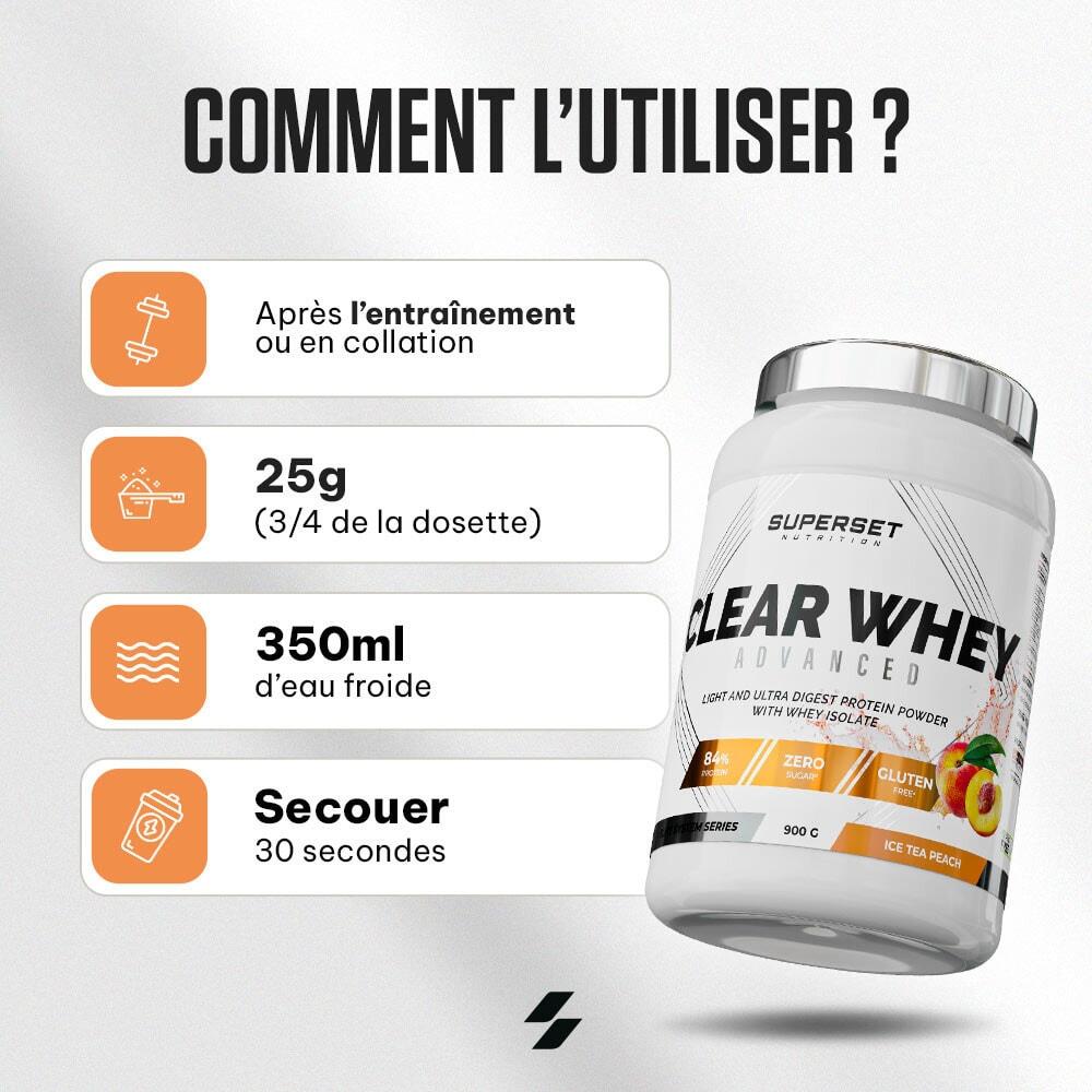 Heldere Wei - 100% Clear Whey Advanced (900g) - Perzik Ice Tea 3/6