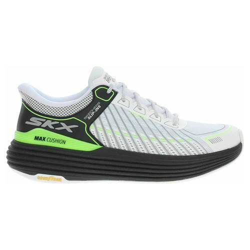 Skechers MAX CUSHIONING Schuhe weiß Reflektor Slip-Ins 220936