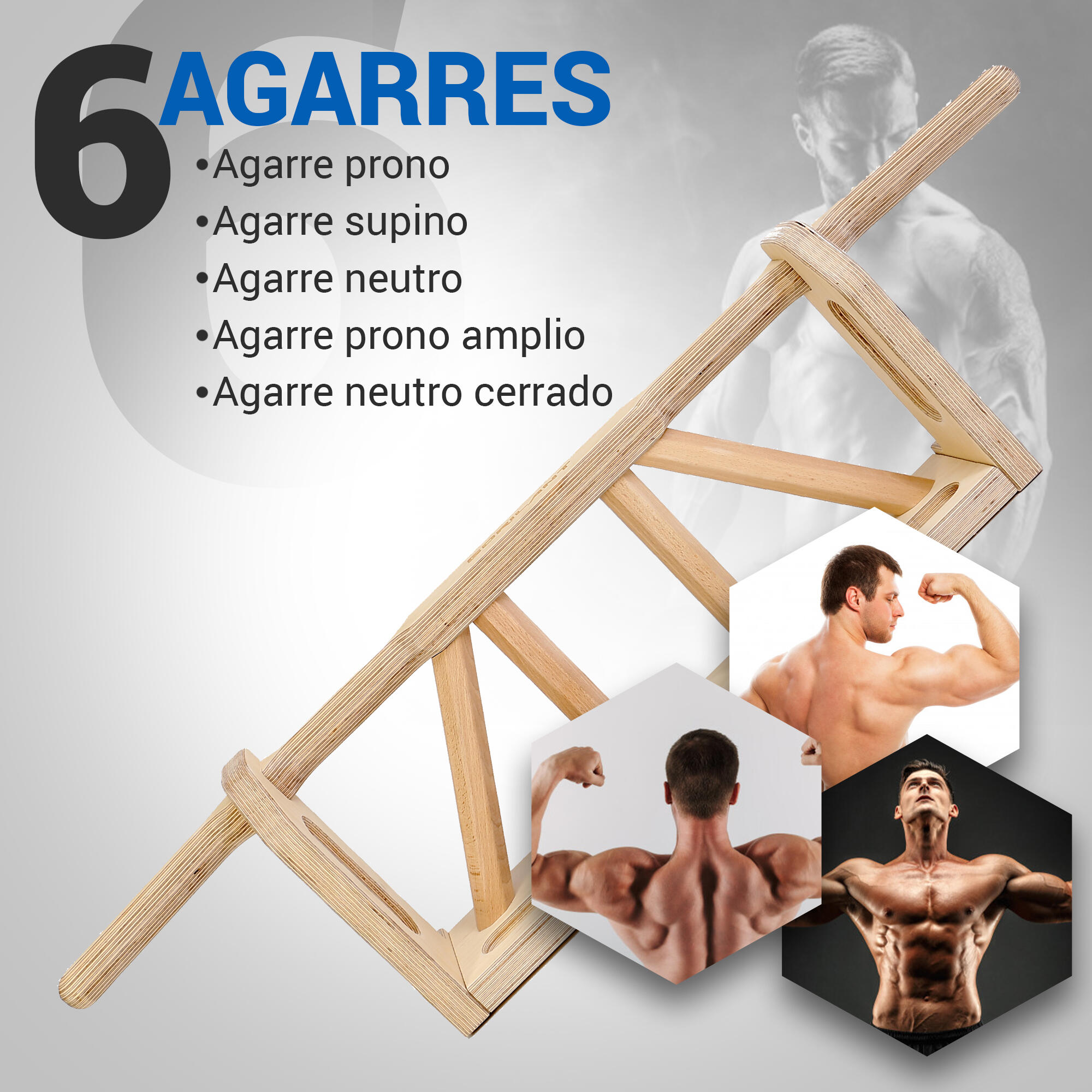 Barra de dominadas Titan, agarres múltiples | Escalada | 140kg 3/7