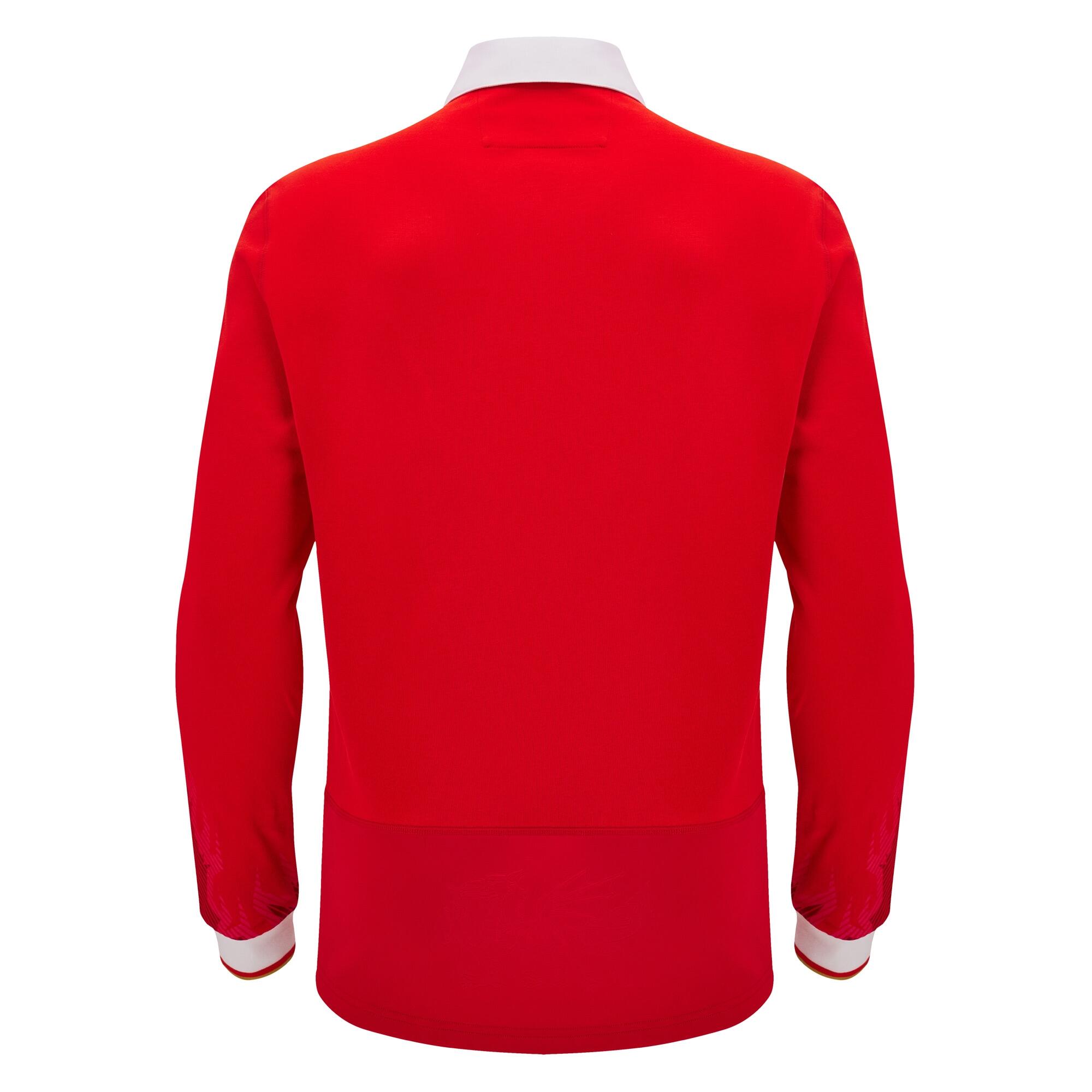 Wales WRU 2024/25 Adults Long Sleeve Cotton Rugby Shirt 2/5