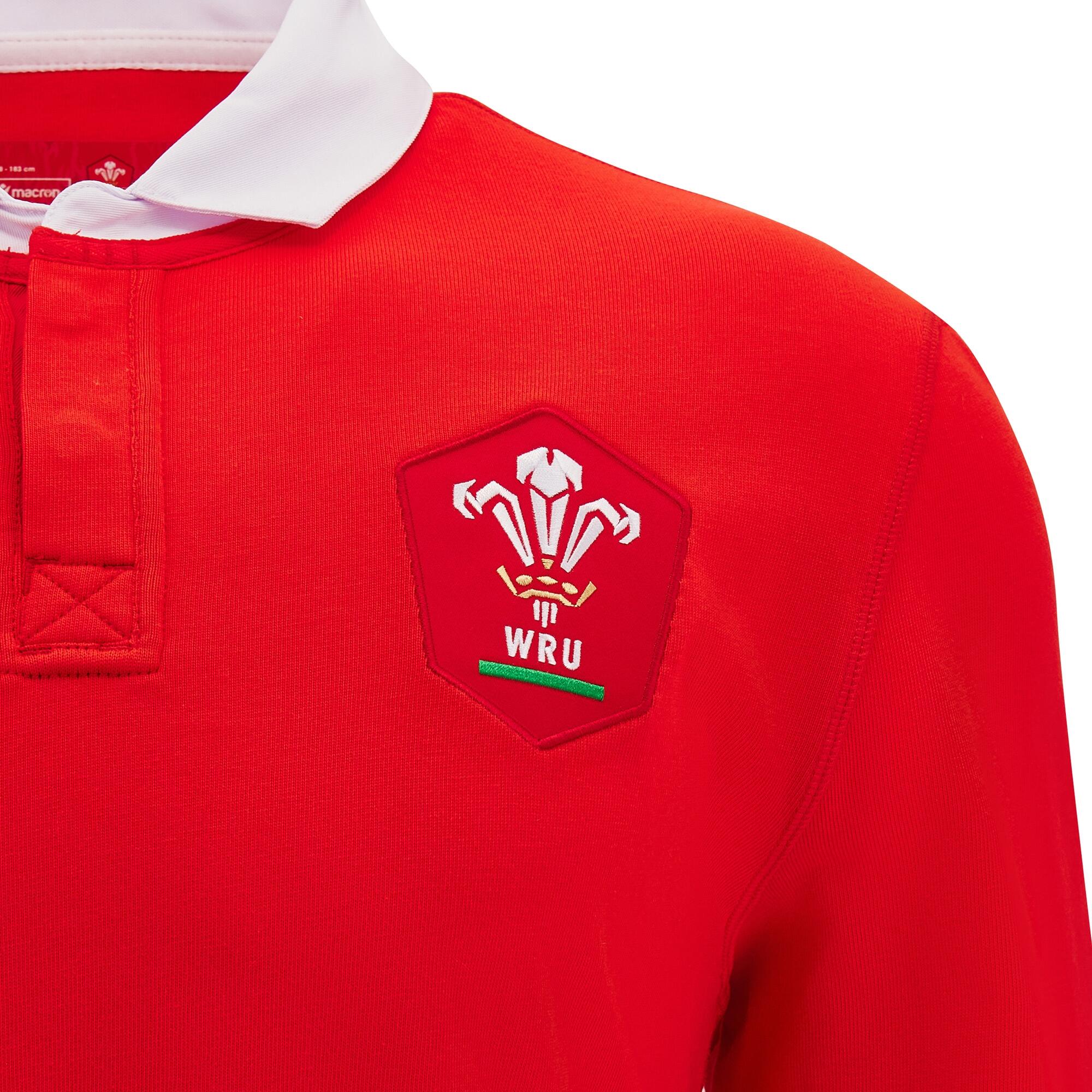 Wales WRU 2024/25 Adults Long Sleeve Cotton Rugby Shirt 3/5