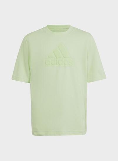 T-shirt ragazzo adidas future icons logo piqué - verde